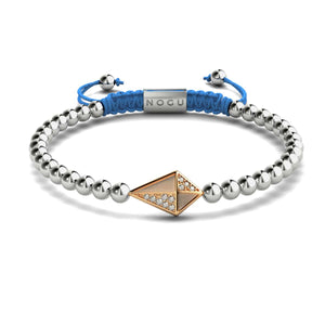 Kite | 18k Rose Gold & Silver & Blue | Crystal Macrame Charmballa Bracelet