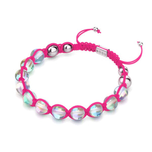 Neon Pink | Rainbow Supernova | Silver | Galaxy Glass Charmballa Bracelet