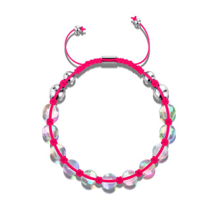 Neon Pink | Rainbow Supernova | Silver | Galaxy Glass Charmballa Bracelet