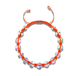 Neon Orange | Rainbow Supernova | Silver | Galaxy Glass Charmballa Bracelet