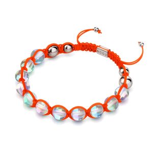 Neon Orange | Rainbow Supernova | Silver | Galaxy Glass Charmballa Bracelet