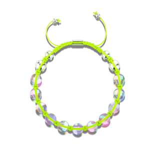 Neon Yellow | Rainbow Supernova | Silver | Galaxy Glass Charmballa Bracelet