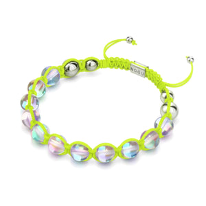 Neon Yellow | Rainbow Supernova | Silver | Galaxy Glass Charmballa Bracelet