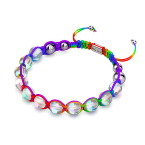 Neon Spectrum | Rainbow Supernova | Silver | Galaxy Glass Charmballa Bracelet