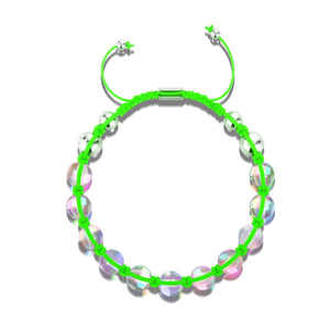 Neon Green | Rainbow Supernova | Silver | Galaxy Glass Charmballa Bracelet