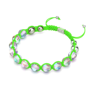 Neon Green | Rainbow Supernova | Silver | Galaxy Glass Charmballa Bracelet