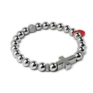 Silver and Red Enamel | Fashion Santa Cross Bracelet