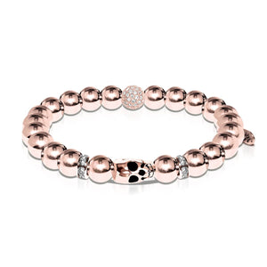 Ra | 18k Rose Gold Crystal Skull | Bracelet