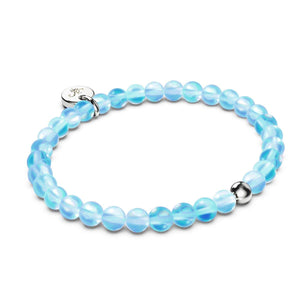 Aquamarine | .925 Sterling Silver | Mermaid Glass Bead Bracelet