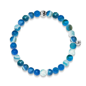 Rejuvenation | Silver Essence Blue Lines Agate Bracelet