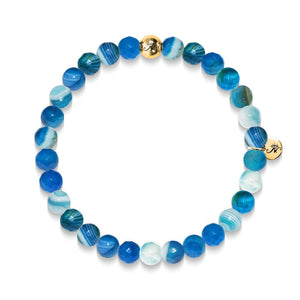 Rejuvenation | Gold Essence Blue Lines Agate Bracelet
