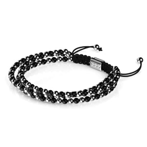 Trinity | Silver x Gunmetal | Triple Strand Bracelet | Men's