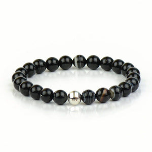 Rock Steady Black Line Agate Bracelet - The Mercury