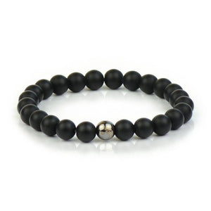 Rock Steady Matte Black Agate Bracelet - The Morrison