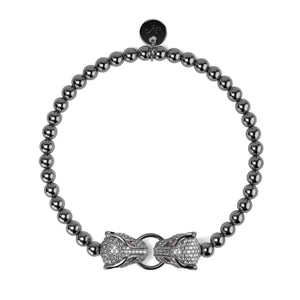 Panthera by Keysi Sayago | Gunmetal | Cubic Zirconia Crystal Bracelet