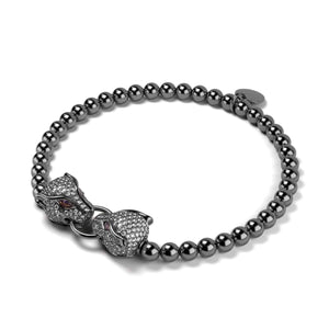 Panthera by Keysi Sayago | Gunmetal | Cubic Zirconia Crystal Bracelet