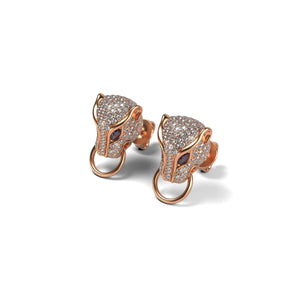 Panthera by Keysi Sayago | 18k Rose Gold | Cubic Zirconia Crystal Earrings