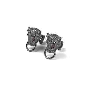 Panthera by Keysi Sayago | Gunmetal | Cubic Zirconia Crystal Earrings