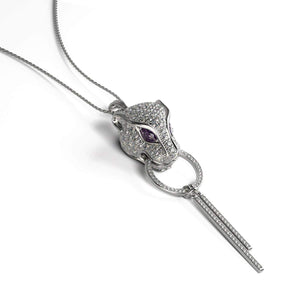 Panthera by Keysi Sayago | 18k White Gold | Cubic Zirconia Crystal Necklace